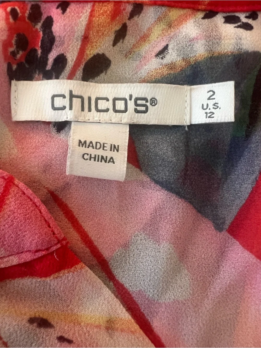 NWOT CHICOS DREAMY LILY TOP BLOUSE SZ 2/12/LG MSRP $99 - Picture 11 of 12